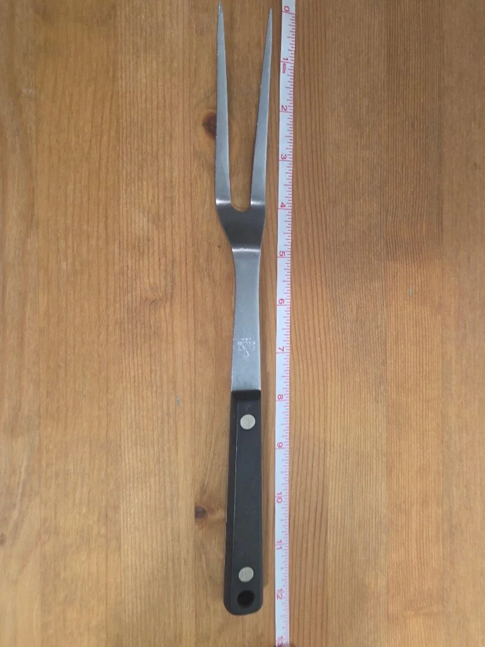 Vintage Flint Arrowhead Stainless Meat Carving Serving Fork USA Black Handle